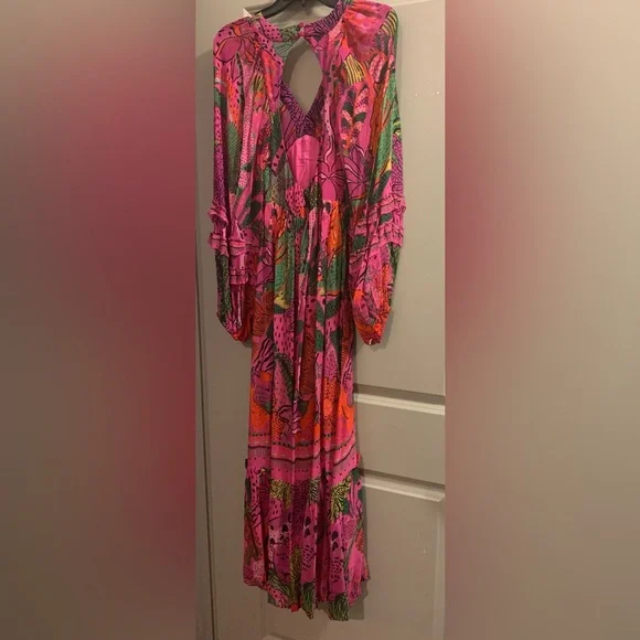 Farm Rio x Anthropologie Cool Leopard Long Sleeve Maxi Dress size XXS NWT - Picture 14 of 16